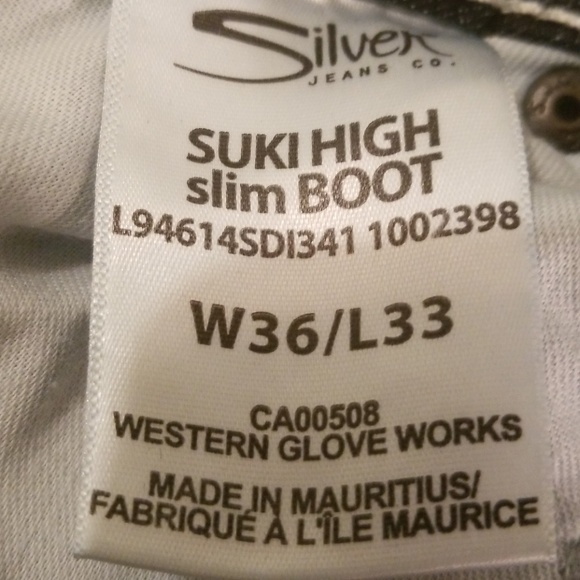Suki High Slim Boot SILVER JEANS 36X33 - Picture 4 of 4